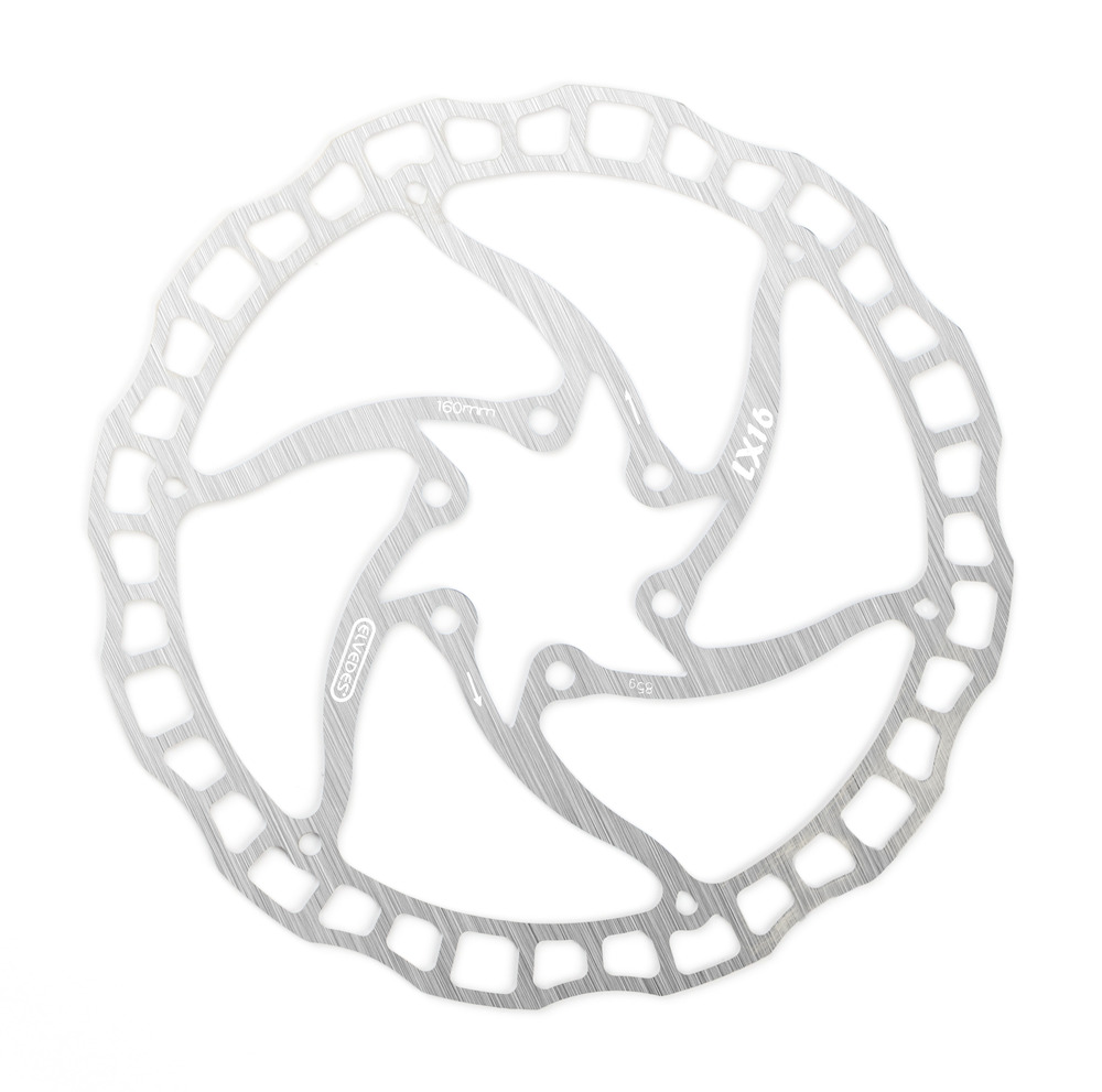 ELVEDES - Disco de Freno LX16 monopieza Ø160mm 85g con 6 tornillos, Plata - E2021066